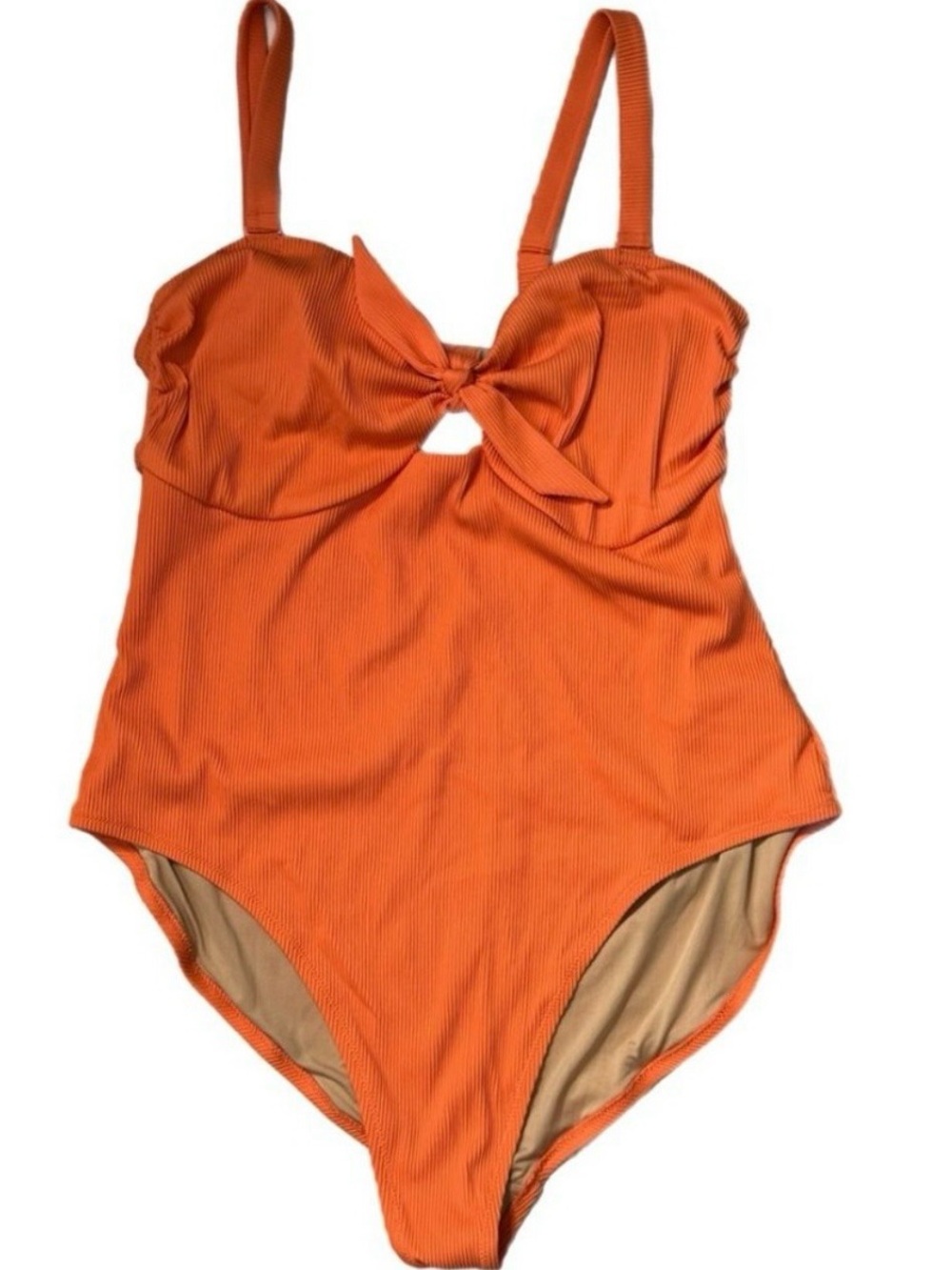 Old Navy Orange Ribbed One-Piece Swimsuit Sz 2X